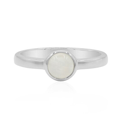 Anello in argento con Pietra di Luna Arcobaleno
