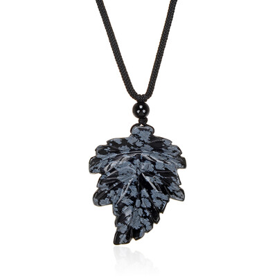 Collana con Ossidiana Fiocco di Neve