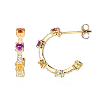 Orecchini in argento con gemme preziose miste