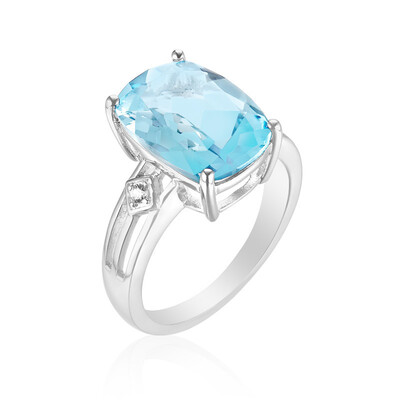 Anello in argento con Topazio Blu Cielo