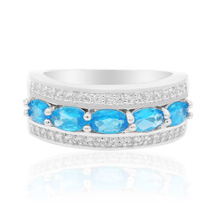 Anello in argento con Apatite Blu Neon