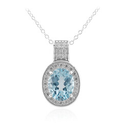 Collana in argento con Topazio Blu Cielo