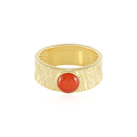 Anello in argento con Opale Rosso dell'Etiopia