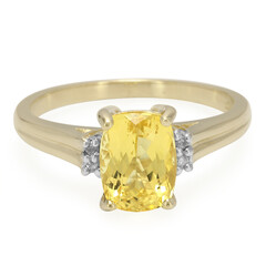 Anello in oro con Danburite Giallo Neon