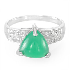 Anello in argento con Calcedonio Verde