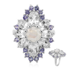 Anello in argento con Pietra di Luna Arcobaleno