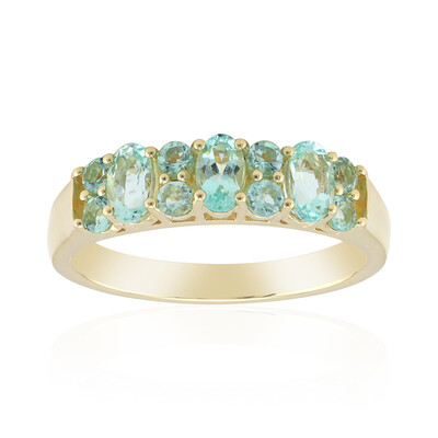Anello in oro con Berillo Verde Menta Nigeriano