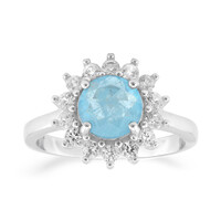 Anello in argento con Quarzo blu pastello