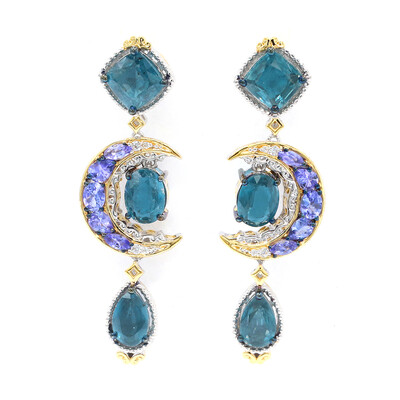 Orecchini in argento con Cianite Blu Foglia di Tè (Gems en Vogue)