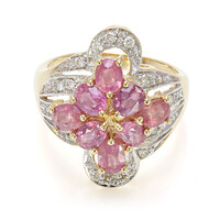 Anello in oro con Zaffiro Padparadscha (non riscaldato) (AMAYANI)