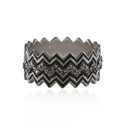 Anello in argento con Diamante Nero