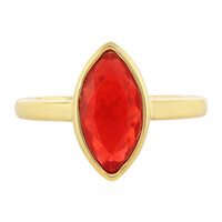 Anello in argento con Opale Rosso dell'Etiopia