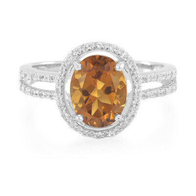 Anello in argento con Quarzo Cognac