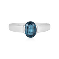 Anello in argento con Cianite Blu Foglia di Tè