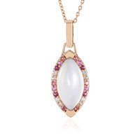 Collana in argento con Pietra di Luna Bianca (KM by Juwelo)