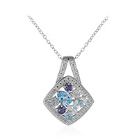 Collana in argento con Topazio Blu Svizzero