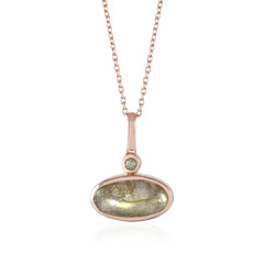 Collana in argento con Labradorite Verde Maniry (KM by Juwelo)