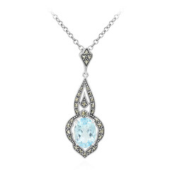 Collana in argento con Topazio Blu Cielo