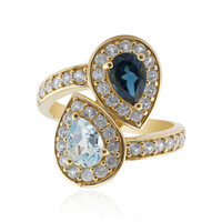 Anello in argento con Topazio Blu Cielo