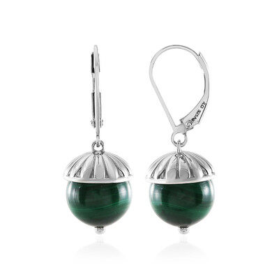 Orecchini in argento con Malachite