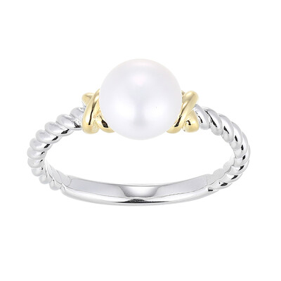 Anello in argento con Perla d'Acqua Dolce Bianca