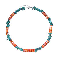 Collana in argento con Conchiglia di Ostrica Spinosa Arancione