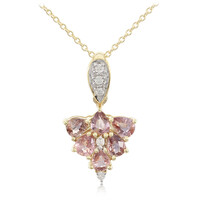 Collana in oro con Zaffiro Padparadscha (non riscaldato)