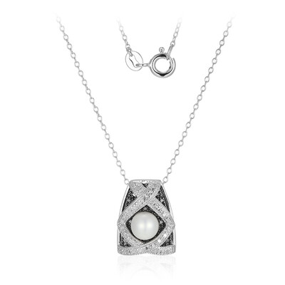 Collana in argento con Perla d'Acqua Dolce Bianca