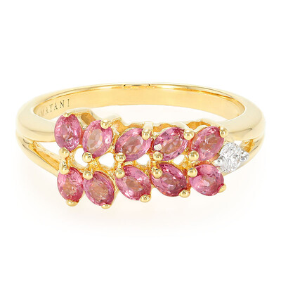 Anello in oro con Zaffiro Padparadscha (non riscaldato) (AMAYANI)