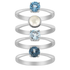 Anello in argento con Topazio Blu Svizzero