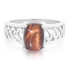 Anello in argento con Occhio di Tigre Rosso
