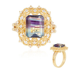 Anello in argento con Fluorite Bicolore