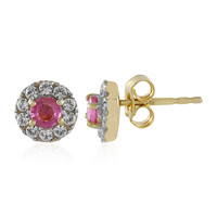 Orecchini in argento con Zaffiro Rosa del Madagascar