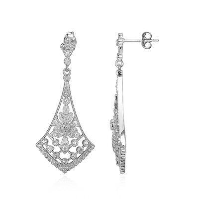 Orecchini in argento con Topazio Bianco