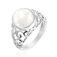 Anello in argento con Pietra di Luna Arcobaleno della Tanzania