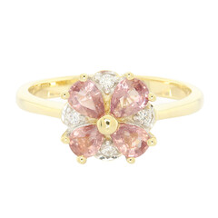 Anello in oro con Zaffiro Padparadscha (non riscaldato) (AMAYANI)