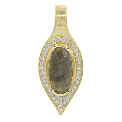 Ciondolo placcato in oro con Labradorite