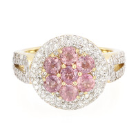 Anello in oro con Zaffiro Padparadscha (non riscaldato) (AMAYANI)