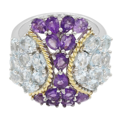 Anello placcato in oro con Gemme