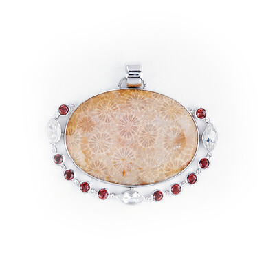 Ciondolo in argento con Corallo Pietrificato
