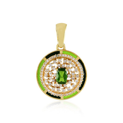 Ciondolo in argento con Diopside Russo