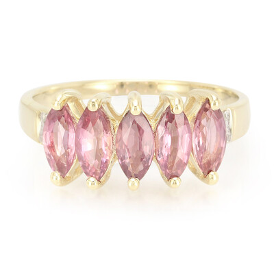 Anello in oro con Zaffiro Padparadscha (non riscaldato)