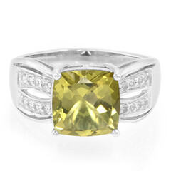 Anello in argento con Quarzo Oliva
