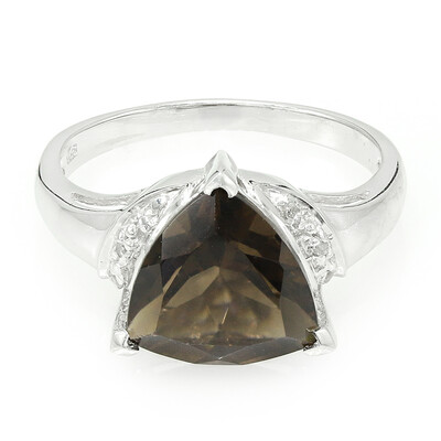 Anello in argento con Quarzo Fumè