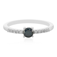 Anello in argento con Diamante Blu I3