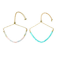 Set bracciali regolabili con cursore in argento con Berillo Fancy e Amazzonite