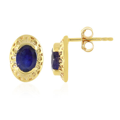 Orecchini in argento con Zaffiro Blu del Madagascar