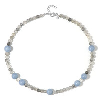 Collana in argento con Angelite Blu
