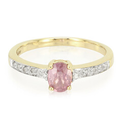 Anello in oro con Zaffiro Padparadscha (non riscaldato)
