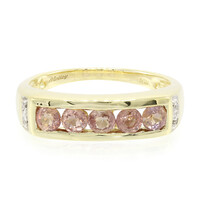 Anello in oro con Zaffiro Padparadscha (non riscaldato)